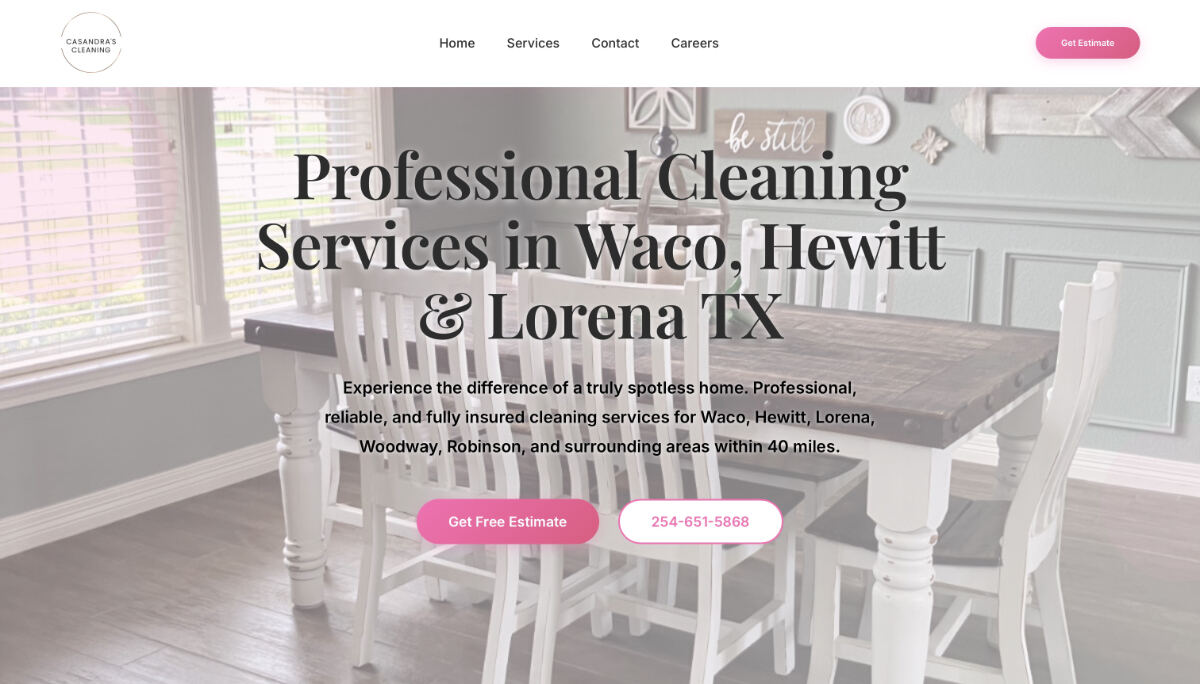 Casandra's Cleaning - Professional Cleaning Services by Causory Web Design